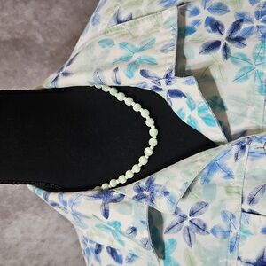 Iridescent Green & White Beaded Necklace